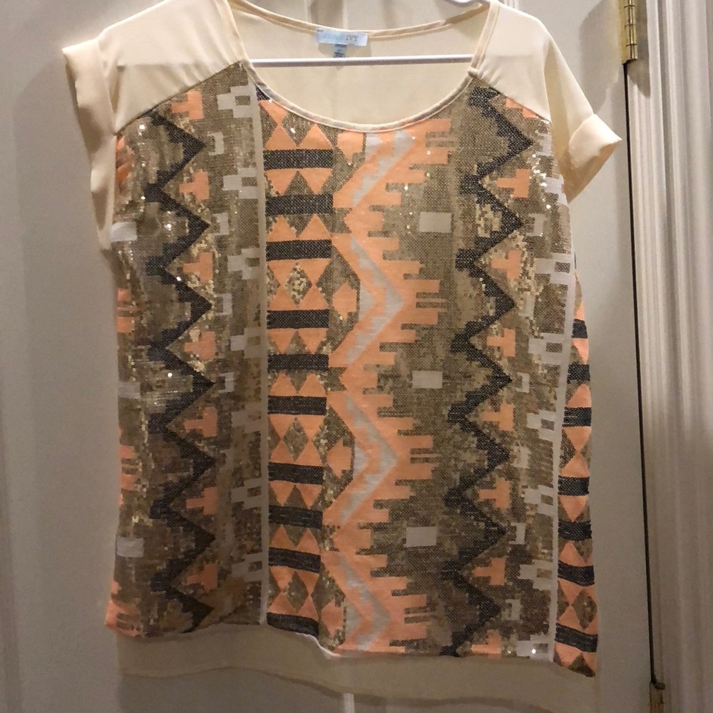 Geometric Sequin Top